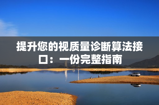 提升您的視質量診斷算法接口：一份完整指南